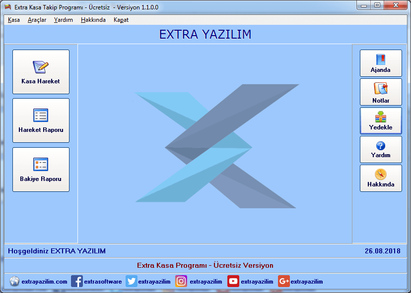 Extra Ücretsiz Kasa Takip Programı