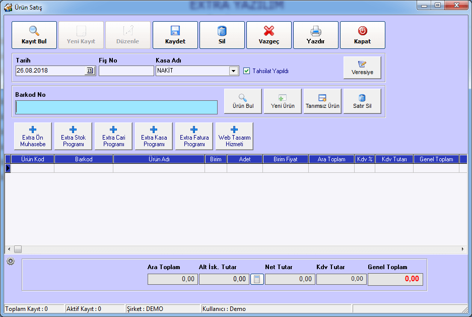 Extra Stok Takip Programı